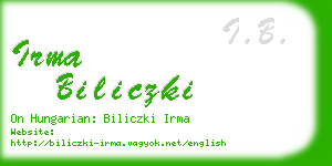 irma biliczki business card